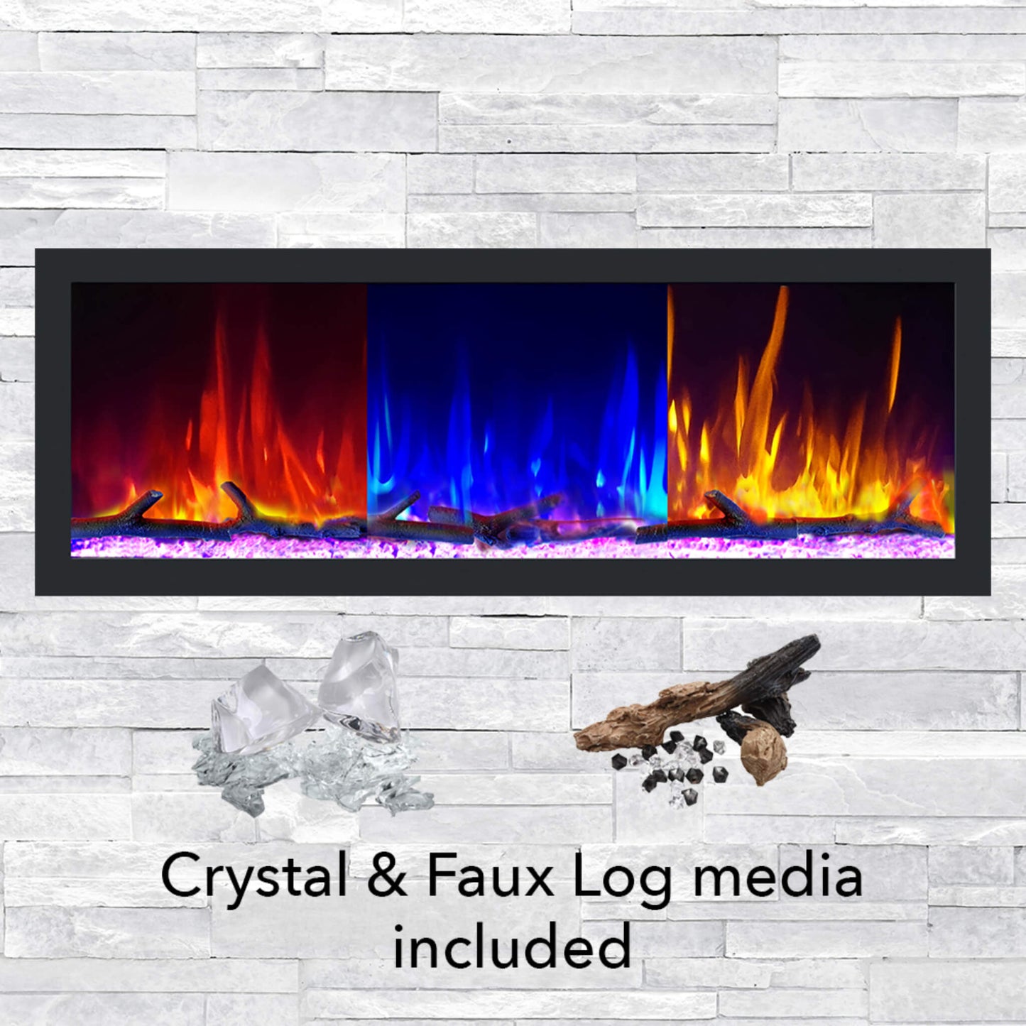 Dynasty Cascade 64" Smart Linear Electric Fireplace [DY-BTX64]
