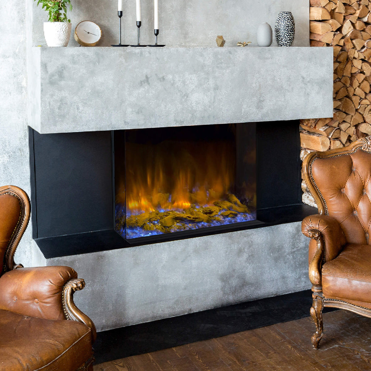 Dynasty Melody 35" Multi-Sided Smart Electric Fireplace With Auto Shut Off [DY-BTS35]