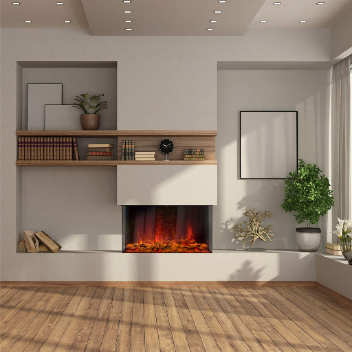 Dynasty Melody 35" Multi-Sided Smart Electric Fireplace With Auto Shut Off [DY-BTS35]