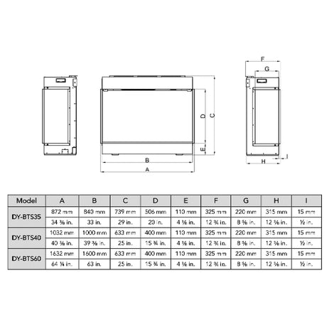 Dynasty Melody 35" Multi-Sided Smart Electric Fireplace With Auto Shut Off [DY-BTS35]