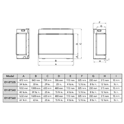 Dynasty Melody 40" Multi-Sided Smart Electric Fireplace With Remote Control [DY-BTS40]