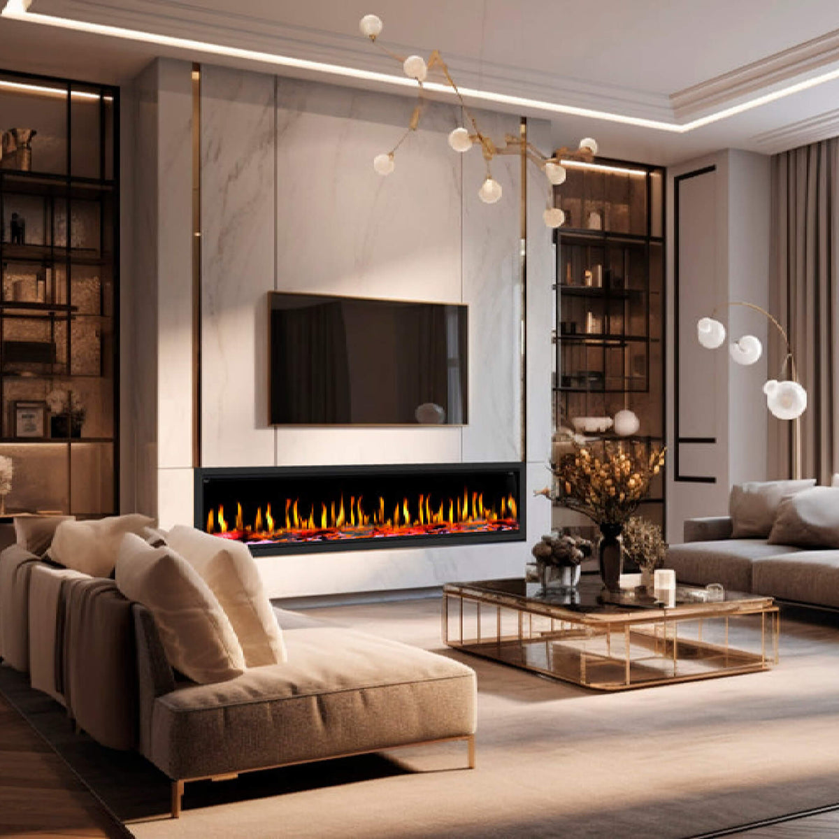 Dynasty Tempo 76" Virtual Linear Electric Fireplace [DY-FVX76]