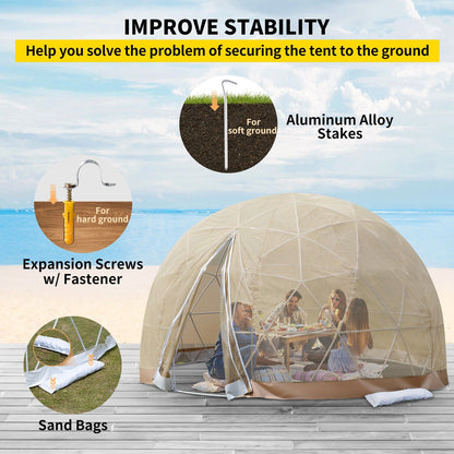Extra Large 12FT Outdoor Igloo Garden Greenhouse Dome Tent – All‑Weather, UV‑Resistant, 10‑Person Capacity