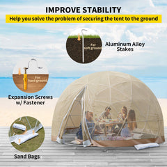 Extra Large 12FT Outdoor Igloo Garden Greenhouse Dome Tent – All‑Weather, UV‑Resistant, 10‑Person Capacity