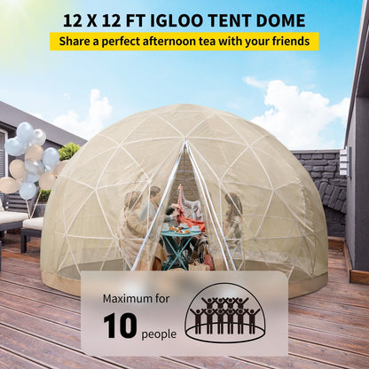 Extra Large 12FT Outdoor Igloo Garden Greenhouse Dome Tent – All‑Weather, UV‑Resistant, 10‑Person Capacity