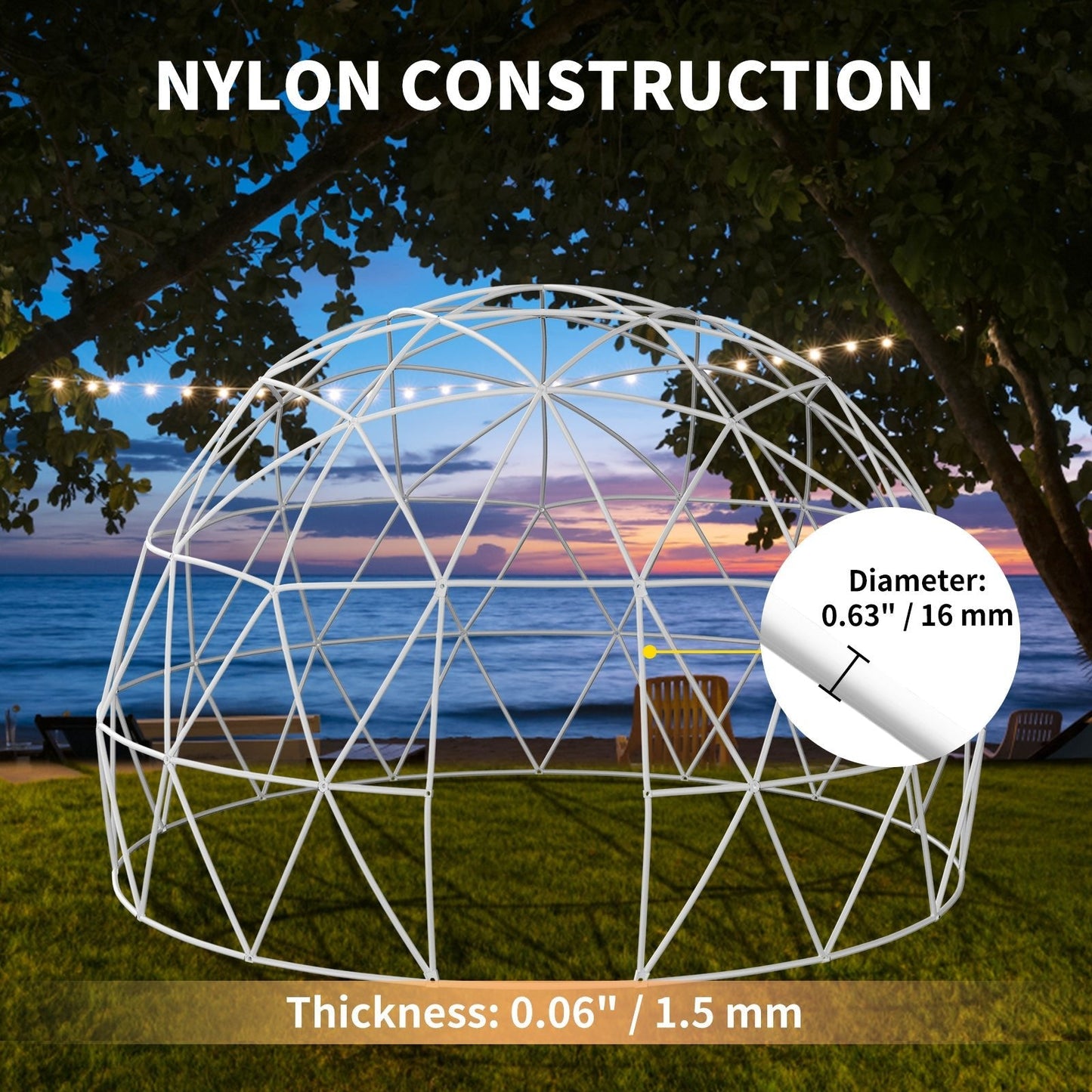 Extra Large 12FT Outdoor Igloo Garden Greenhouse Dome Tent – All‑Weather, UV‑Resistant, 10‑Person Capacity