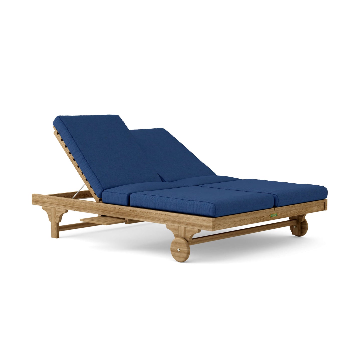 Anderson Teak BEL-AIR Double Sun Lounger – Solid Teak, Dual Position Seating, Slide-Out Trays