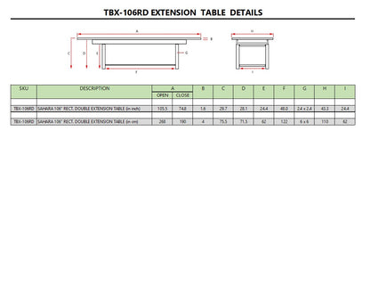 Anderson Teak Sahara 106″ Rectangular Double Extension Table [TBX-106RD]