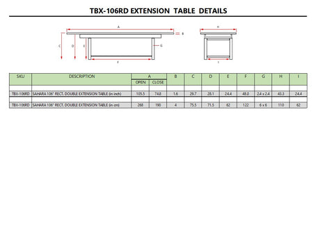 Anderson Teak Sahara 106″ Rectangular Double Extension Table [TBX-106RD]