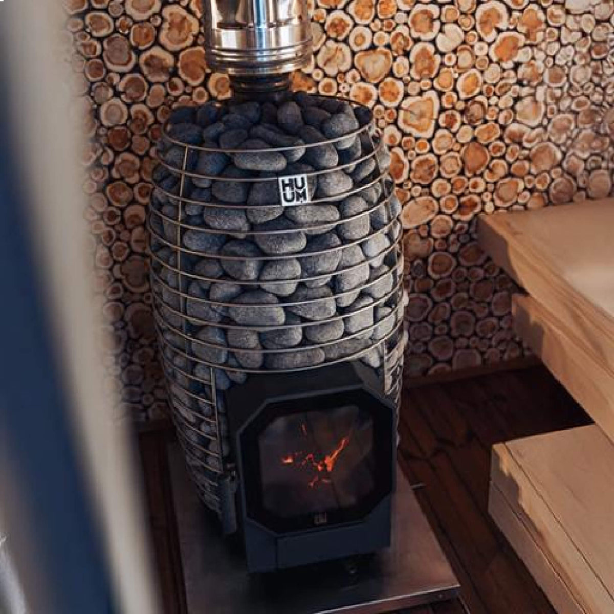 HUUM Hive Flow Mini 8.5KW Wood-Burning Sauna Stove With Ash Drawer & Sauna Stones [H1017012]