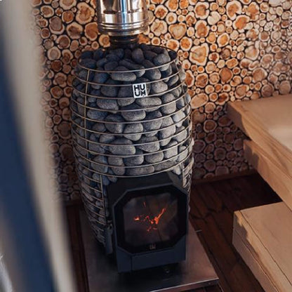 HUUM Hive Flow Mini 8.5KW Wood-Burning Sauna Stove With Ash Drawer & Sauna Stones [H1017012]