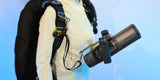 LEFEET P1/P1 XR Scooter Harness attached to diving gear, showcasing hands-free underwater propulsion.