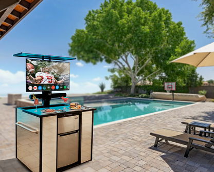 MirageVision ultimate outdoor entertainment center with TV lift
