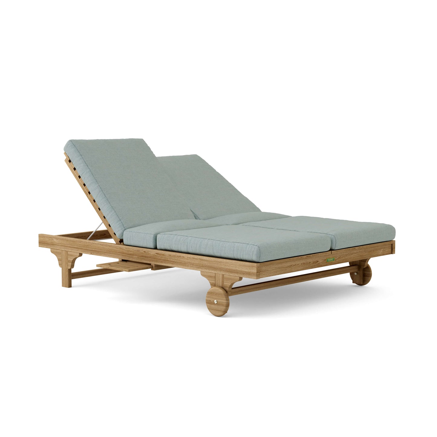 Anderson Teak BEL-AIR Double Sun Lounger – Solid Teak, Dual Position Seating, Slide-Out Trays