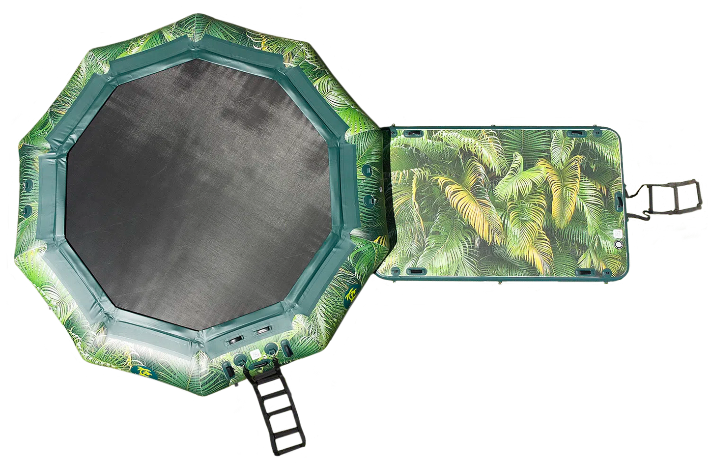 Island Hopper 15' Lakeside Water Bouncer with Tropical Graphics