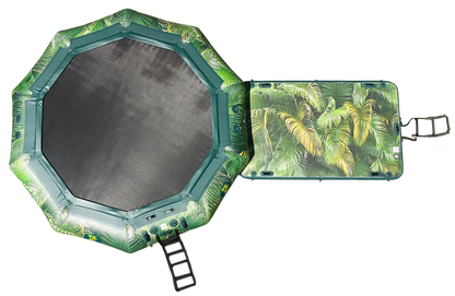 Island Hopper 15' Lakeside Water Bouncer with Tropical Graphics