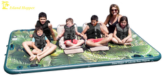 Island Hopper 10' Lakeside Tropical Graphic Series Inflatable Floating Dock & Bouncer Slide