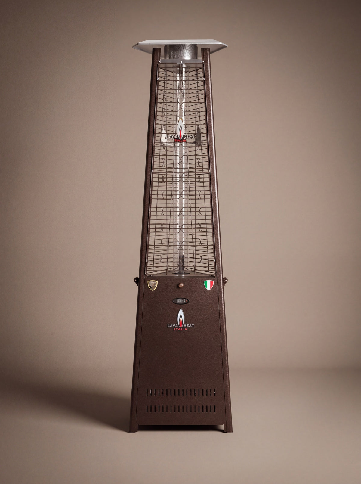 Lava Heat Italia 2G Flame Tower patio heater in Heritage Bronze