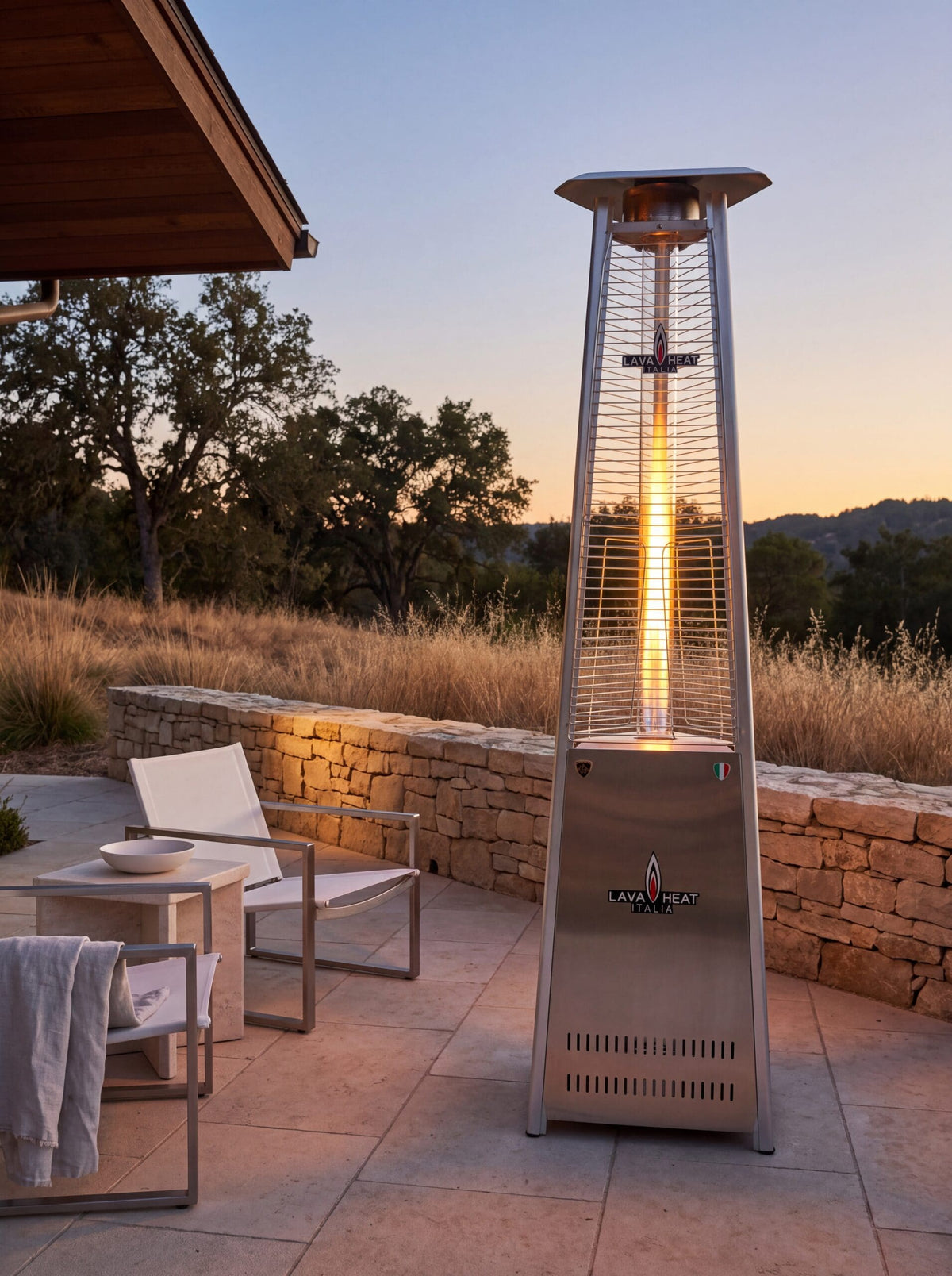 Lava Heat Italia Lava Lite patio heater in an outdoor setting