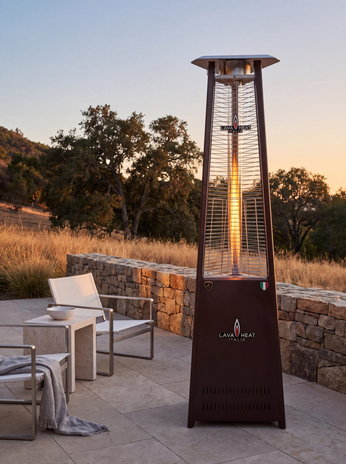 Lava Heat Italia Lava Lite patio heater in an outdoor setting