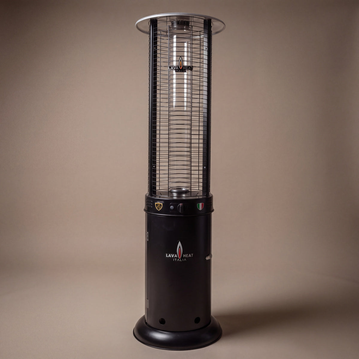 Lava Heat Italia Opus series patio heater in Hammered Black