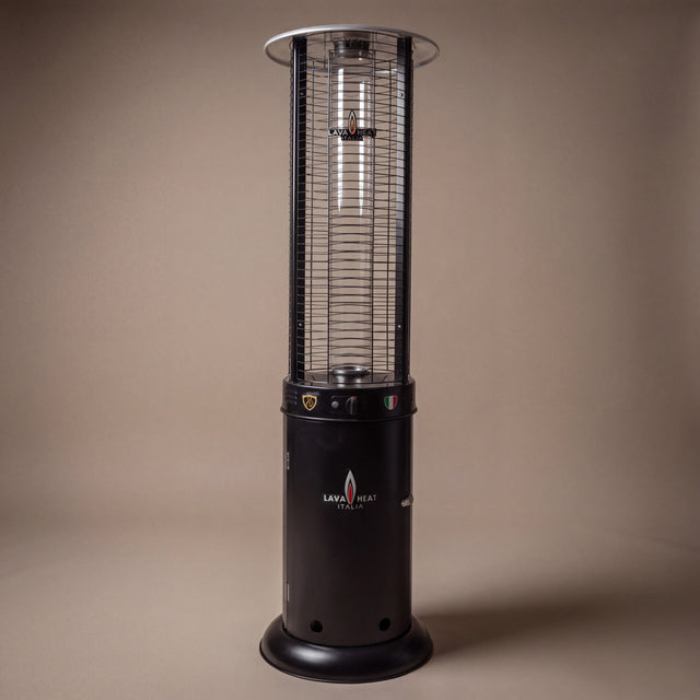 Lava Heat Italia Opus series patio heater in Hammered Black
