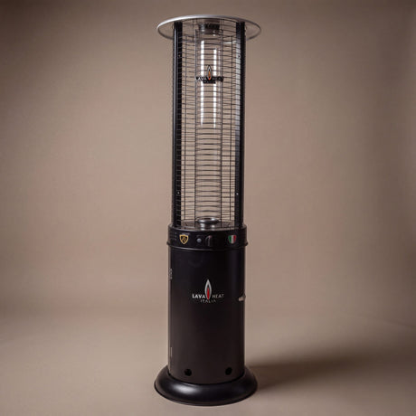 Lava Heat Italia Opus series patio heater in Hammered Black