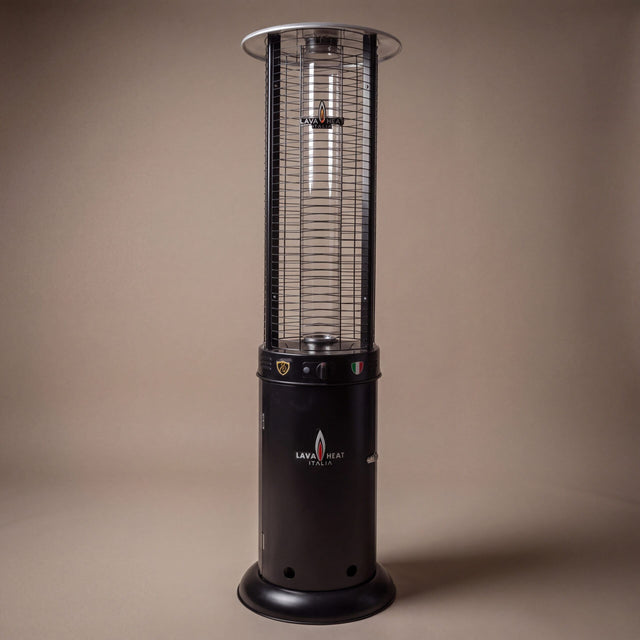 Lava Heat Italia Opus series patio heater in Hammered Black