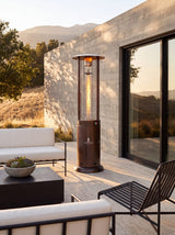 Lava Heat Italia Opus series patio heater in an outdoor setting
