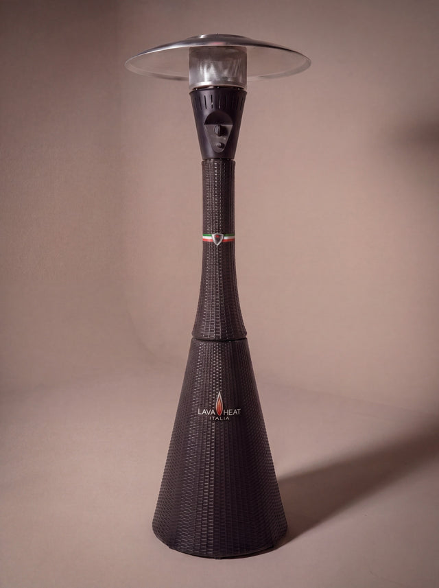 Lava Heat Italia Palermo Rattan patio heater in Charcoal Rattan