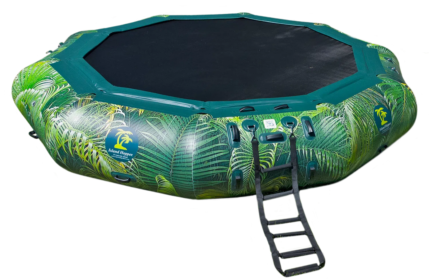 Island Hopper 15' Lakeside Water Bouncer with Tropical Graphics