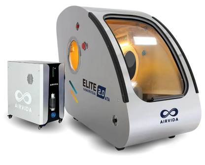 Airvida Elite 1.3–2.0 ATA Hard Shell Sitting Hyperbaric Chamber — Stainless Steel Wellness System