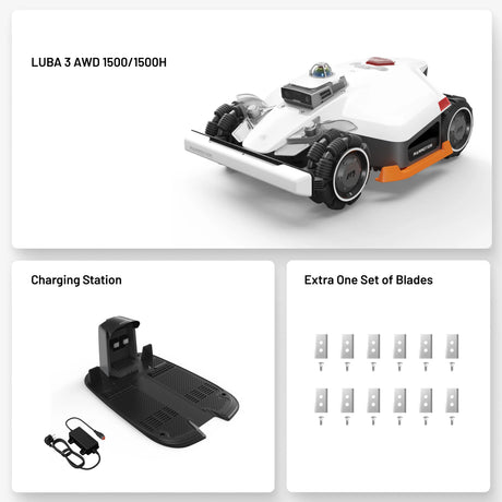 Mammotion LUBA 3 AWD Wire-Free Robot Lawn Mower – Tri-Fusion GPS, 80% Slope Climbing