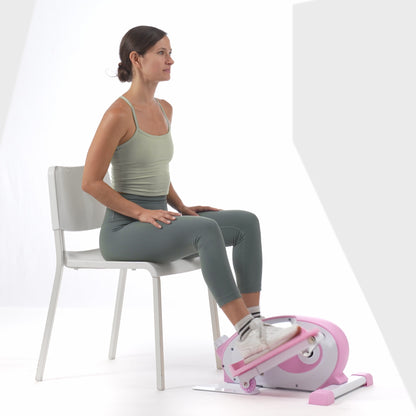 Sunny Health & Fitness Pink Smart Portable Magnetic Under Desk Elliptical