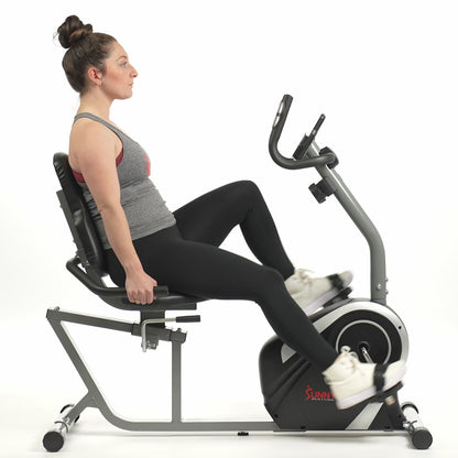 Sunny Health & Fitness Easy Adjustable Seat Recumbent Bike