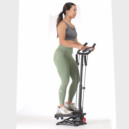 Sunny Health & Fitness Premier Smart Stair Stepper with Handlebars and Resistance Bands