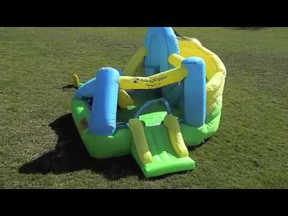 Island Hopper Curved Double Slide Inflatable Bounce House