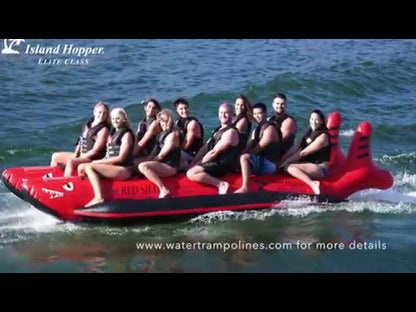 Island Hopper Red Shark 6 Person Elite Class Banana Boat Towable Tube