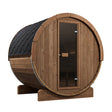 SaunaLife E7 outdoor sauna kit before applying optional black paint