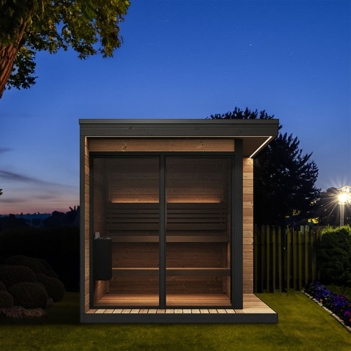 SaunaLife Model GL6 Outdoor Sauna Kit – Garden Luxury Series, Up to 6 Persons, Thermo-Spruce