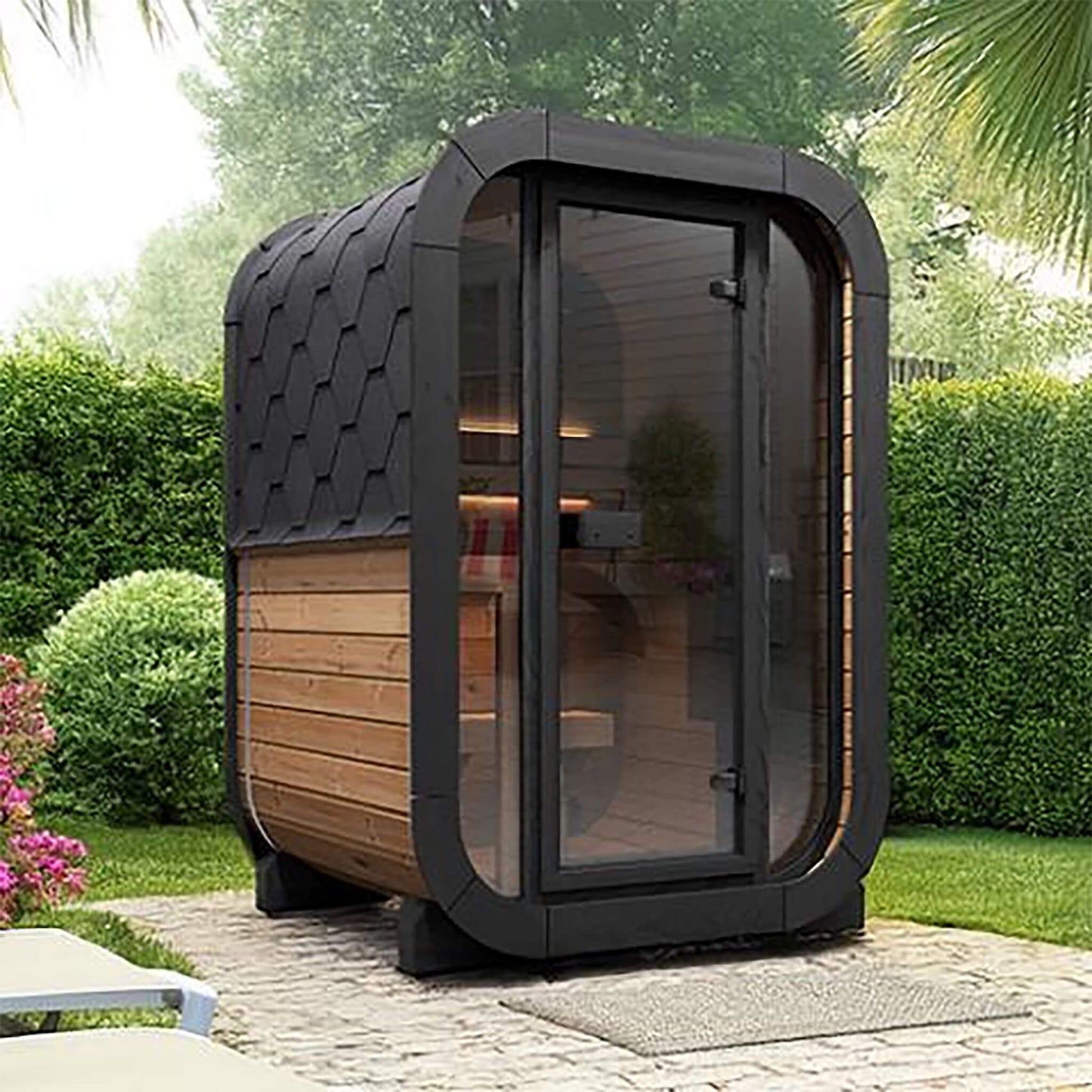 SaunaLife Model CL3G Cube-Series Outdoor 2-Person Home Sauna Kit [CL3G]