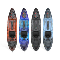 Vibe Hero Seat and storage hatches on the Sea Ghost 110 kayak


