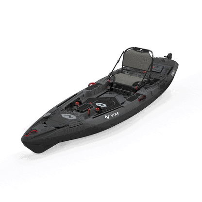 Side profile of Shearwater 125 fishing kayak on open water