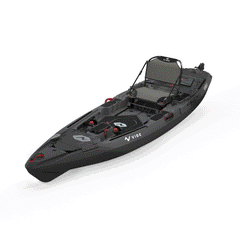 Side profile of Shearwater 125 fishing kayak on open water