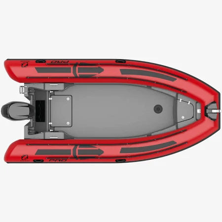 Spacious flat deck on Zodiac Pro 5.5 for custom seating layouts