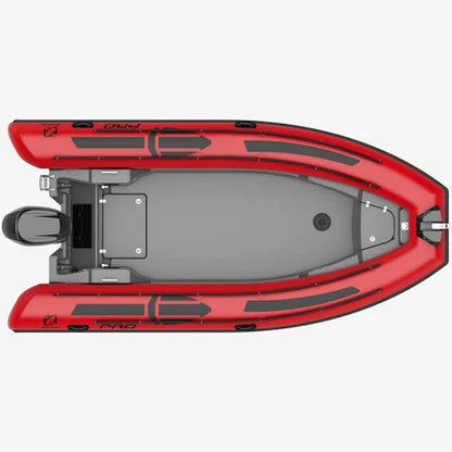 Spacious flat deck on Zodiac Pro 5.5 for custom seating layouts