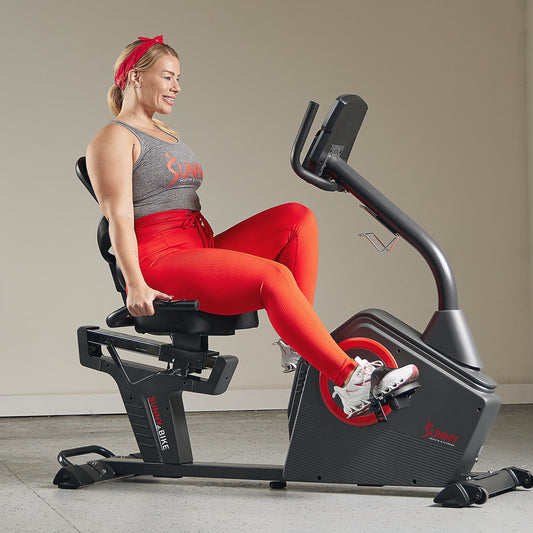 Sunny Health & Fitness Premium Magnetic Resistance Smart Recumbent Bike