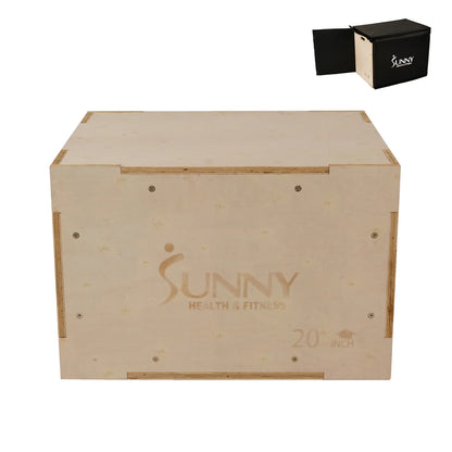 Sunny Health & Fitness Wood Plyo Box with Cover