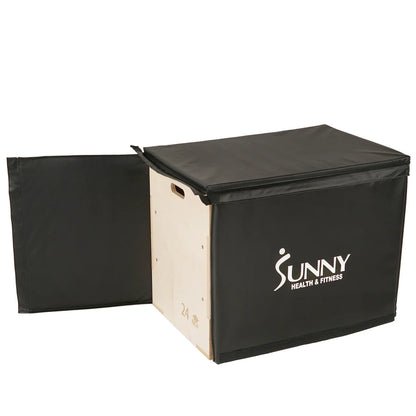 Sunny Health & Fitness Wood Plyo Box with Cover