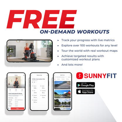 Sunny Health & Fitness Premium Indoor Cycling Smart Stationary Bike with Exclusive SunnyFit® App Enhanced Bluetooth Connectivity